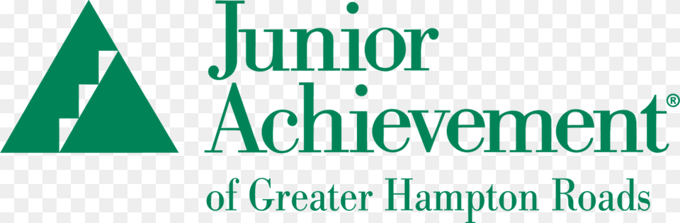 Ja Of Greater Hampton Roads Green No Back Junior Achievement Of Washington Logo, Triangle, Text Free Png Download