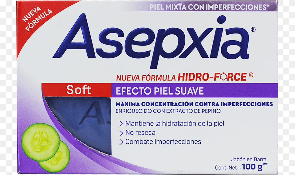 Jabon Barra Asepxia Soft X100gr Productos Asepxia Peru, Cucumber, Food, Plant, Produce Free Png