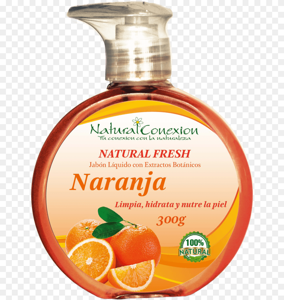 Jabon Liquido Naranja Productos Natural Fresh Jabn Liquido, Bottle, Citrus Fruit, Food, Fruit Free Png Download