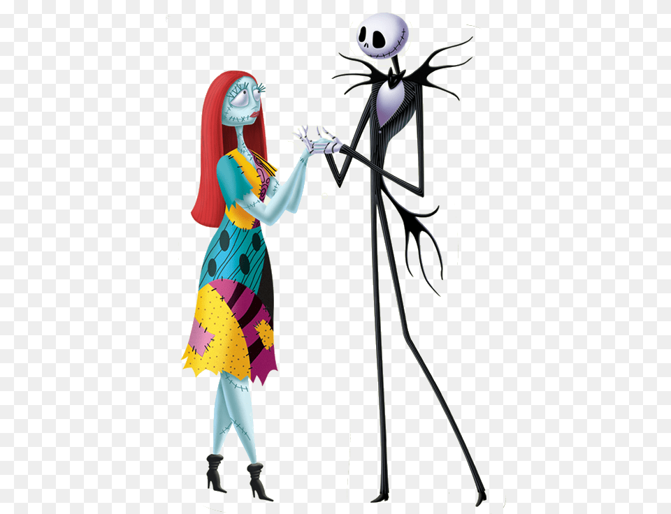 Jack And Sally 1 Nightmare Before Christmas, Clothing, Costume, Person, Book Png