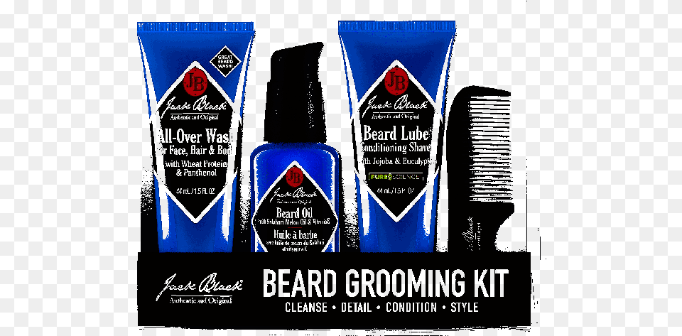 Jack Black Beard Grooming Kit, Bottle, Light, Cosmetics Free Transparent Png