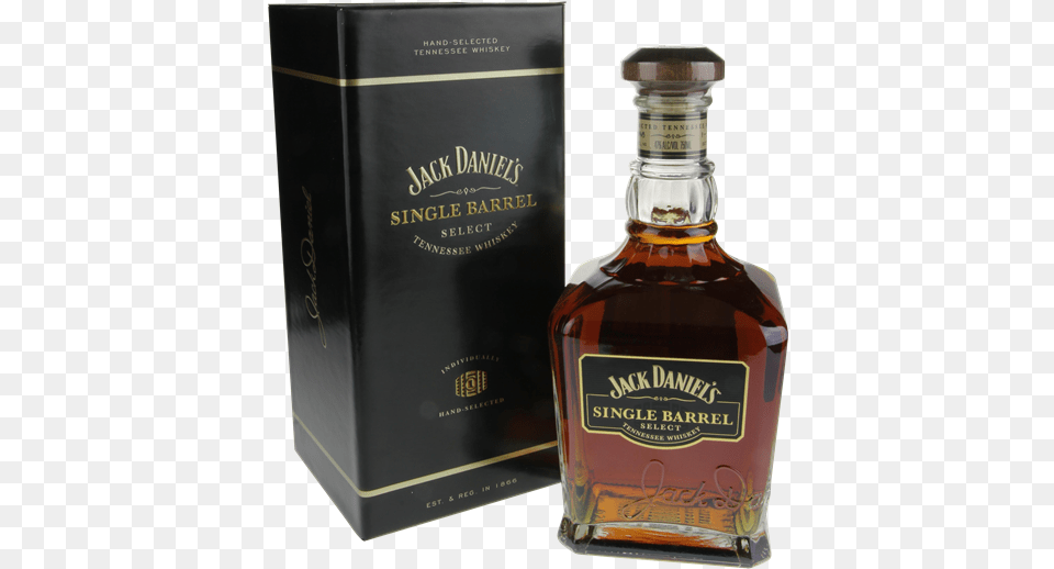 Jack Daniel39s Single Barrel Select Tennessee Whiskey Glass Bottle, Alcohol, Beverage, Liquor, Whisky Free Png Download