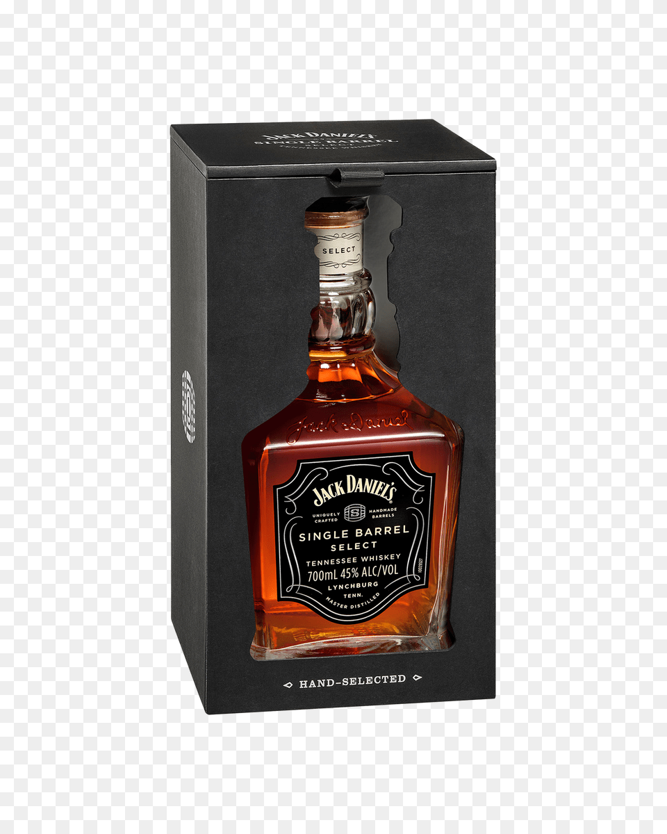 Jack Daniels Single Barrel Select Tennessee Whiskey Dan, Alcohol, Beverage, Liquor, Bottle Free Transparent Png