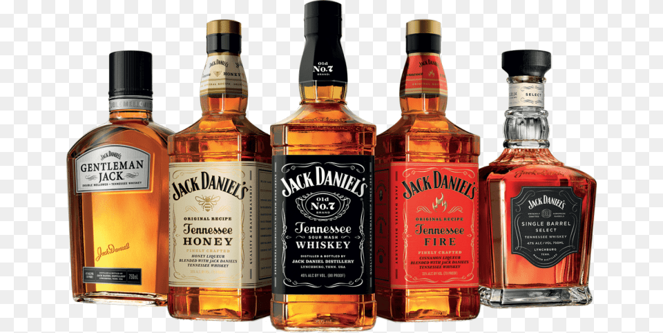 Jack Daniels Whiskey Types, Alcohol, Beverage, Liquor, Bottle Free Transparent Png