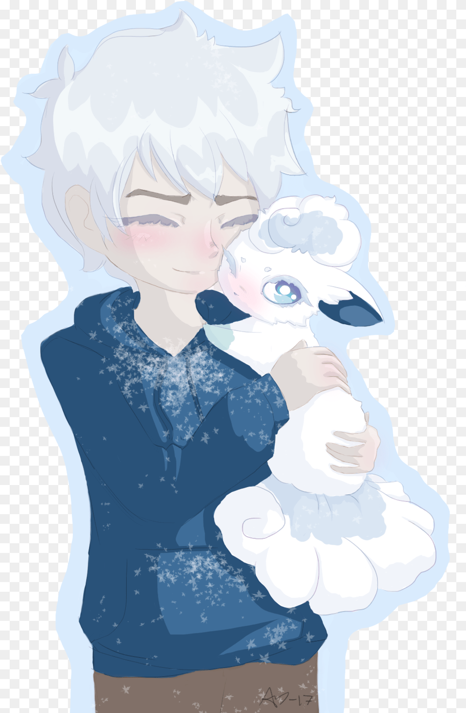 Jack Frost And Alola Vulpix By Amicyberspace Illustration, Book, Comics, Publication, Baby Png Image