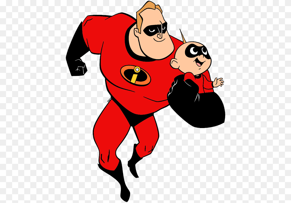 Jack Jack And Mr Incredible, Cartoon, Baby, Person, Book Free Png Download