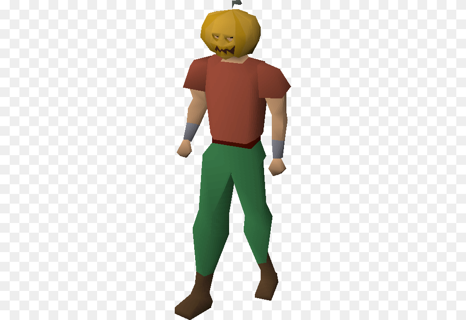 Jack Lantern Mask Equipped Runescape Santa Hat, Baby, Person, Clothing, Pants Png Image