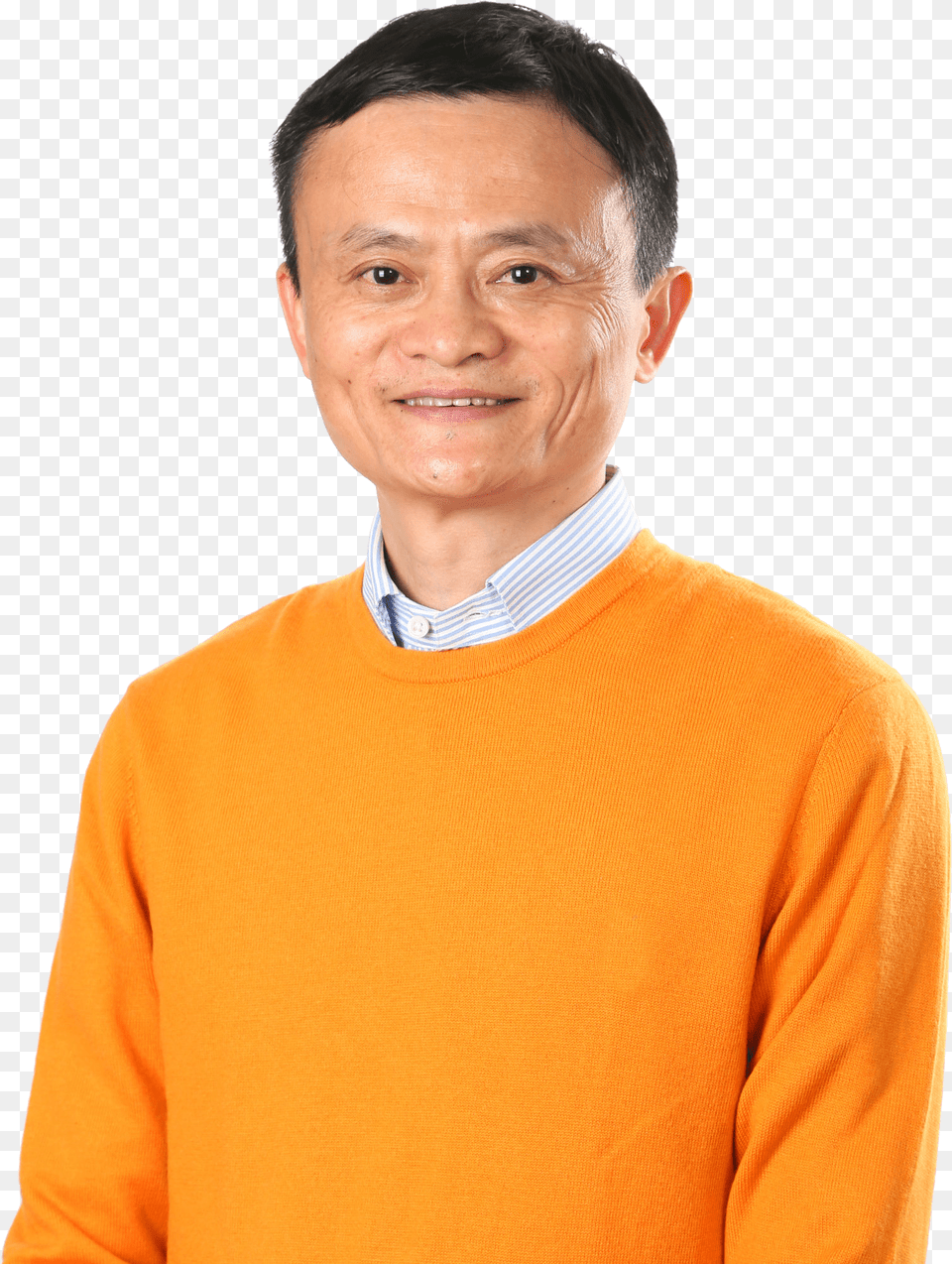 Jack Ma Orange Sweater Jack Ma, Smile, Face, Happy, Head Free Png Download