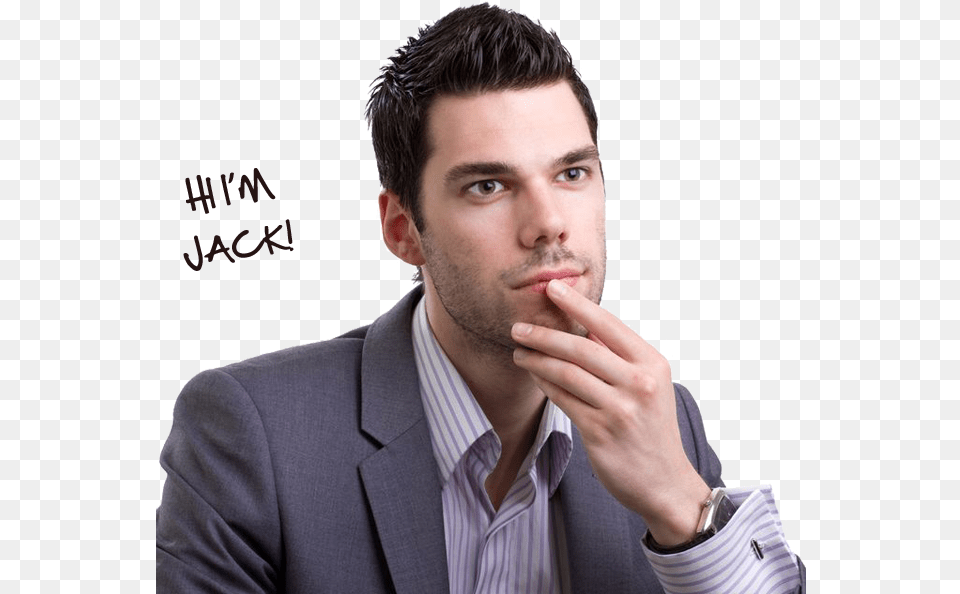 Jack Man Thinking Very Hard, Adult, Portrait, Photography, Person Png Image