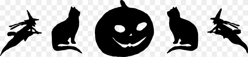 Jack O Lantern Silhouette, Gray Free Transparent Png