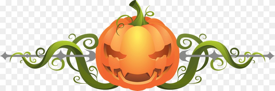 Jack O39 Lantern And Pumpkin Vines Clipart, Food, Produce Free Transparent Png