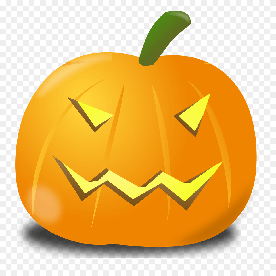 Jack O39 Lantern With Evil Face Clipart, Food, Plant, Produce, Pumpkin Png Image