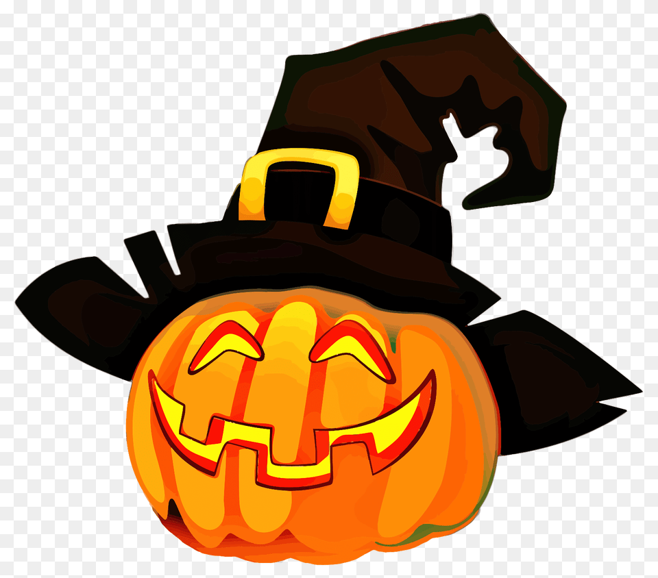 Jack Olantern With Witch Hat, Bulldozer, Machine, Festival, Halloween Png