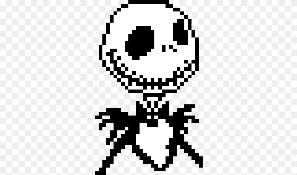 Jack Skellington The Pumpkin King Dessin Pixel Noir Et Blanc, Stencil Png Image