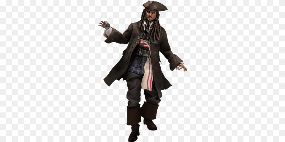 Jack Sparrow Action Figure By Beast Kingdom Action Figure, Clothing, Coat, Adult, Female Png Image