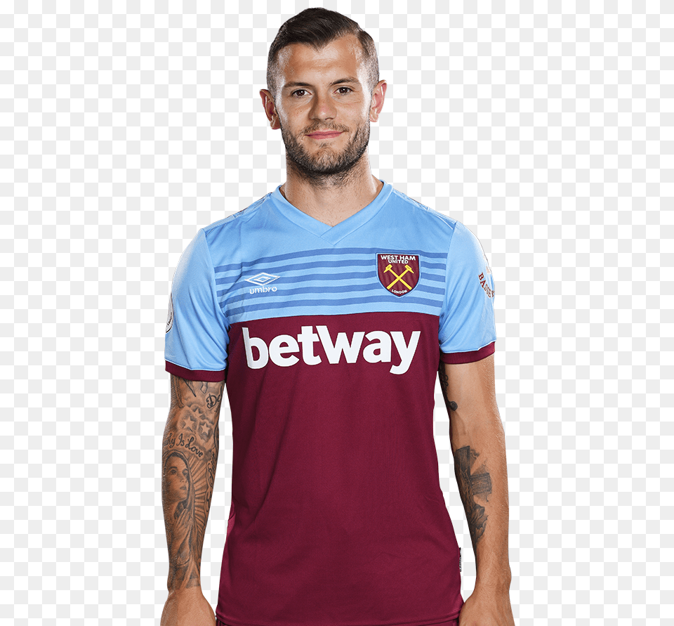 Jack Wilshere Aaron Cresswell West Ham, Clothing, Shirt, T-shirt, Adult Free Transparent Png