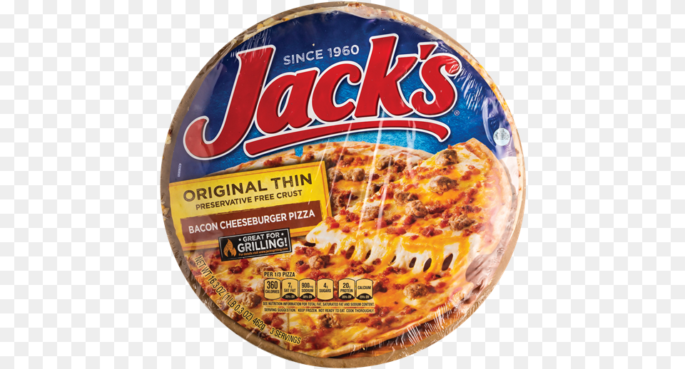 Jack39s Original Thin Crust Pepperoni Frozen Pizza 4, Food Free Png Download
