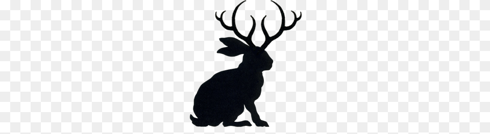Jackalope Silhouette Running, Animal, Deer, Mammal, Wildlife Png Image