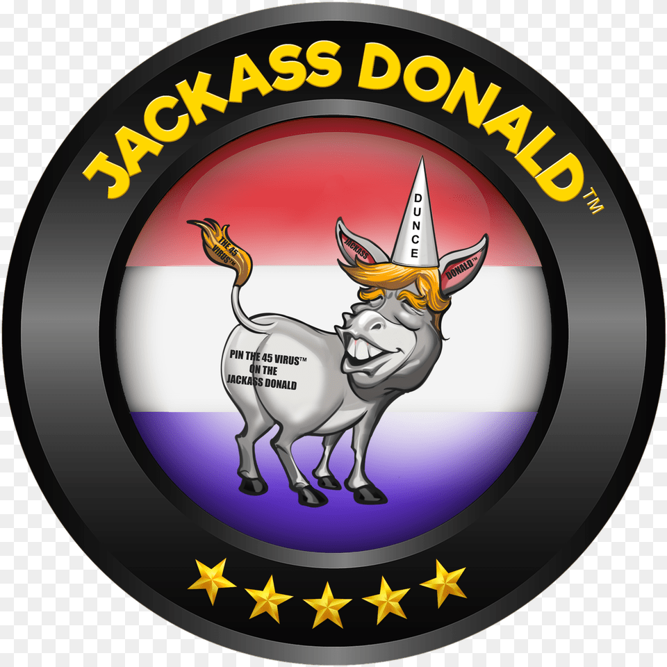 Jackass Donald Five Star Medal Fictional Character, Animal, Deer, Logo, Mammal Free Transparent Png