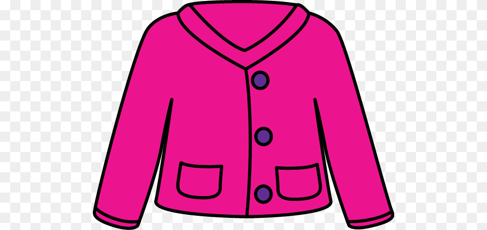Jacket Clipart Pink Coat, Blazer, Clothing, Knitwear, Sweater Png Image