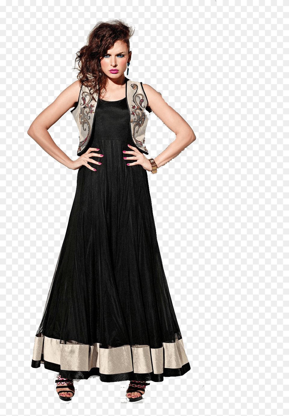 Jacket Frock Suit Pic Full Length Anarkali Suits With Jacket, Adult, Person, Gown, Formal Wear Free Transparent Png