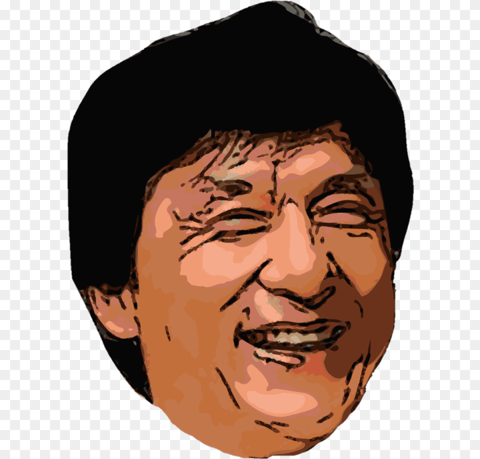 Jackie Chan Jackie Chan Cartoon Face, Happy, Head, Laughing, Portrait Free Png