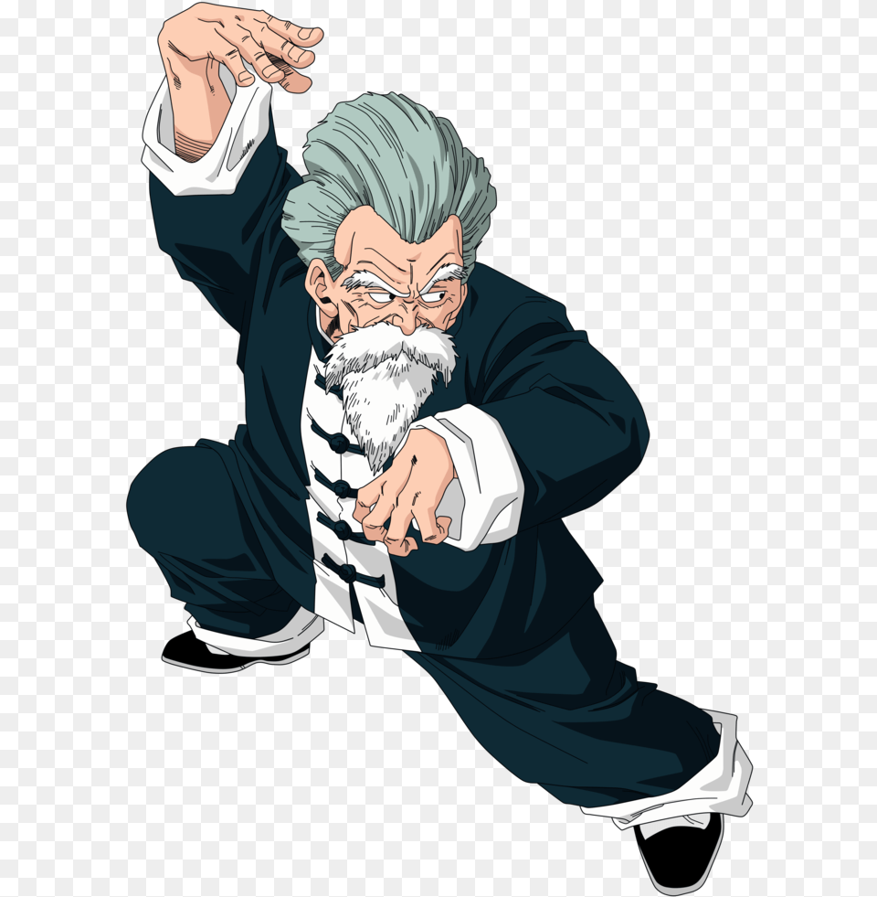 Jackie Chun Master Roshi Render By Tattydesigns D59kcpn Dragonball Z Coloring Book, Comics, Publication, Person, Face Free Png Download