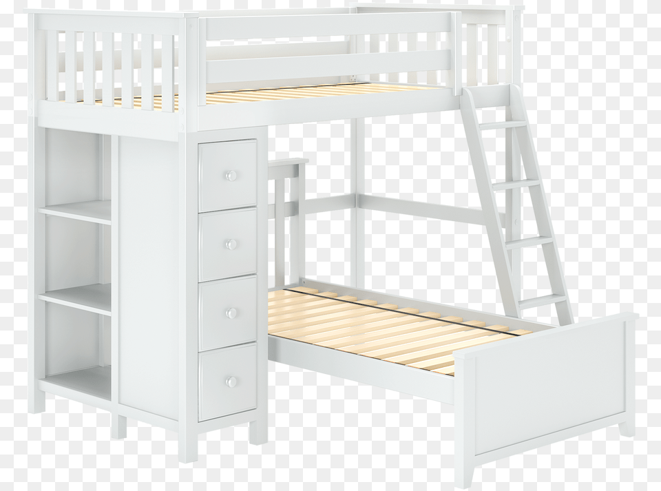 Jackpot Kids Edinburgh 1 Twin All In One Ladder Loft Bunk Bed, Bunk Bed, Furniture, Crib, Infant Bed Png