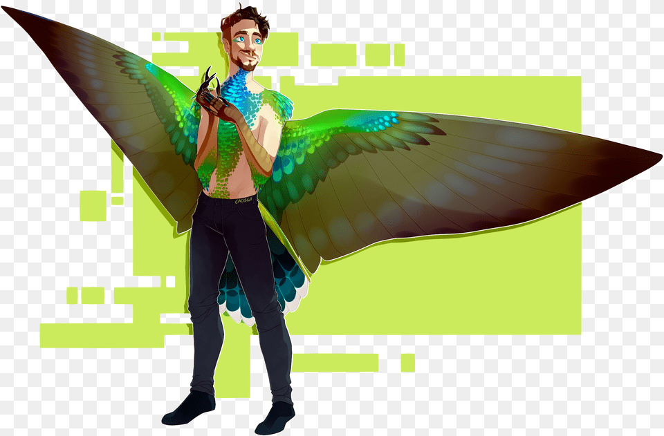 Jacksepticeye Except He S A Hummingbird Jacksepticeye Mermaid And Markiplier, Adult, Person, Man, Male Png