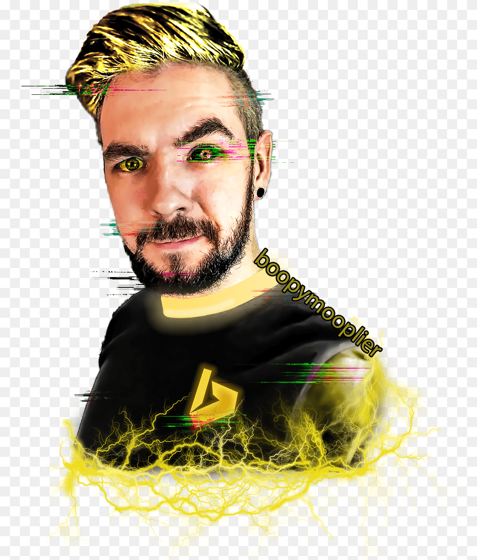 Jacksepticeye Face 2 Replies 3 Retweets 18 Likes Drawing, T-shirt, Beard, Clothing, Head Free Transparent Png