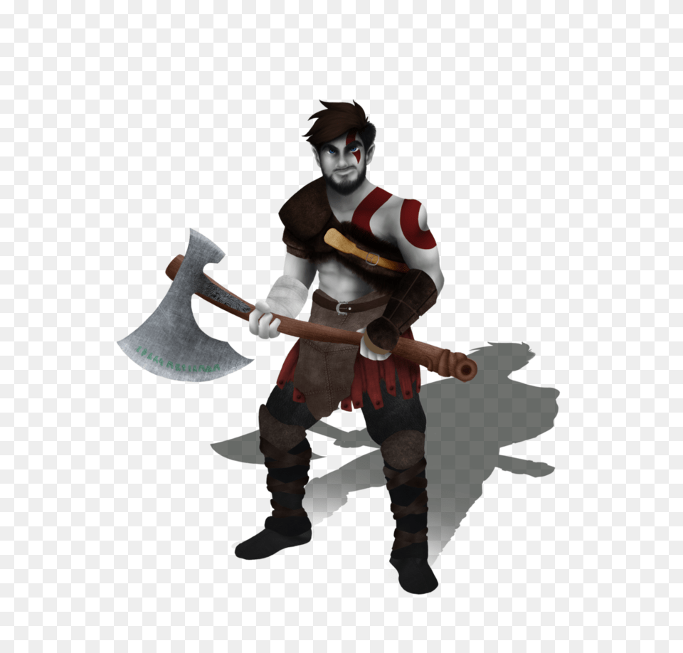 Jacksepticeye Kratos, Person, Weapon, Face, Head Png Image