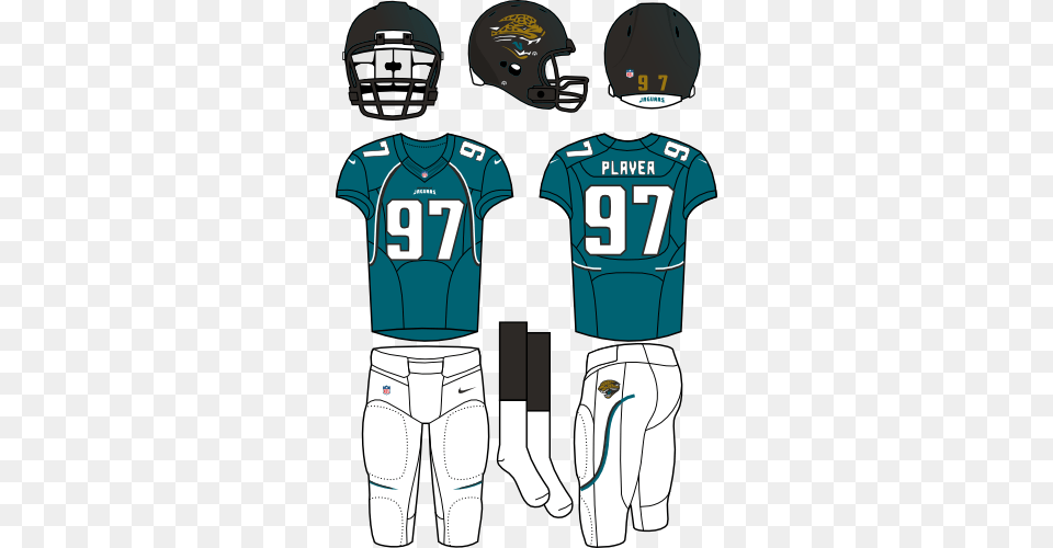 Jacksonville Jaguars New York Jets Home Uniform, Clothing, Helmet, Shirt, American Football Png Image