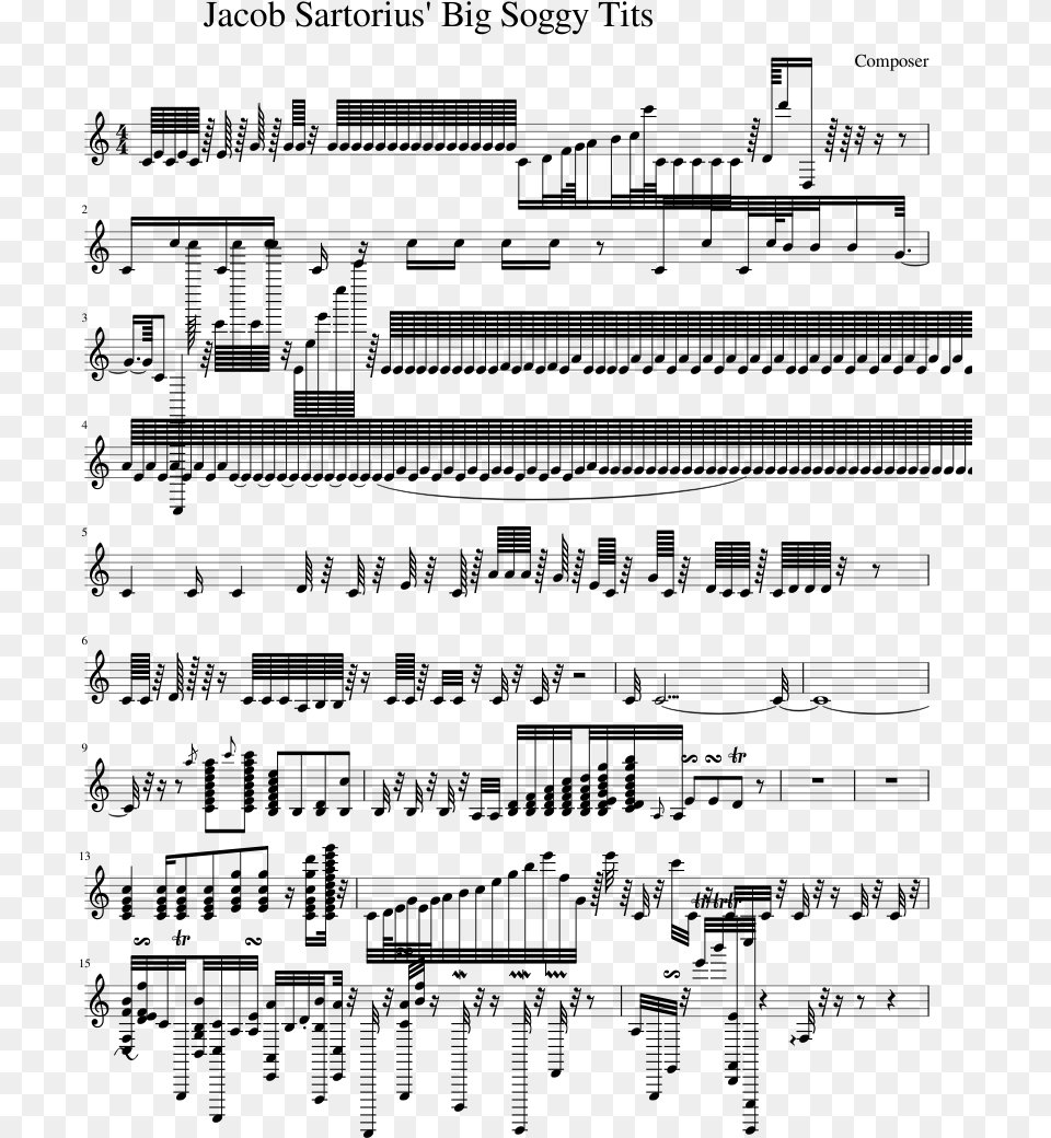 Jacob Sartorius Piano Sheet Music, Gray Free Png Download