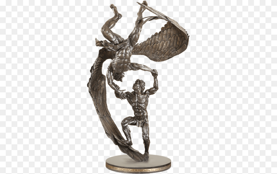 Jacob Wrestling The Angel Sculpture, Bronze, Adult, Male, Man Free Transparent Png