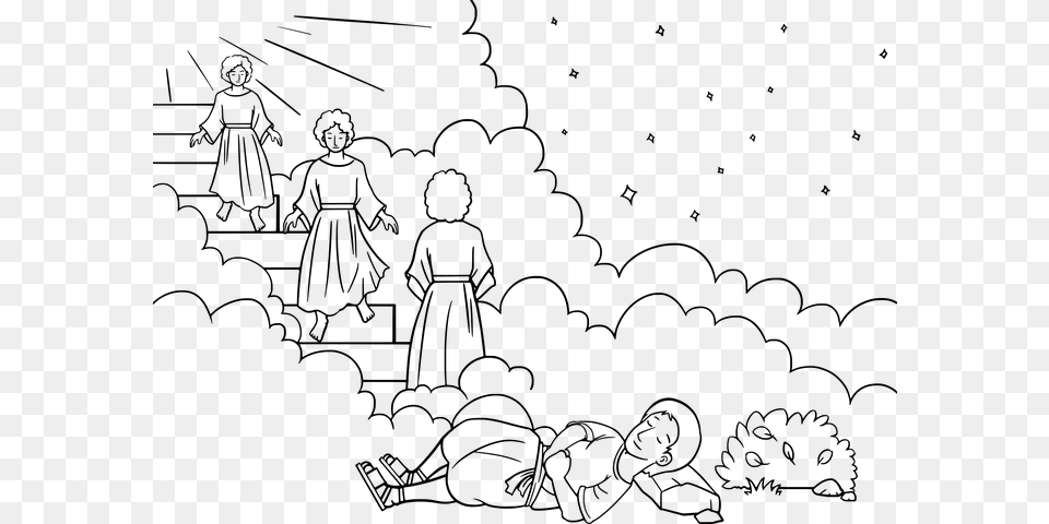 Jacobs Ladder Coloring Page, Gray Png
