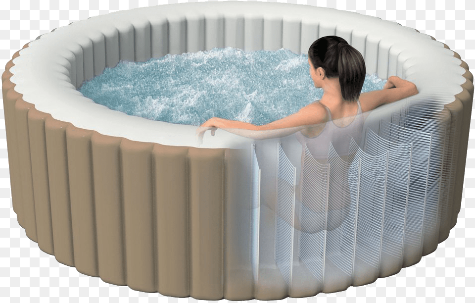 Jacuzzi Bath Clipart Intex Purespa 4 Person Inflatable Bubble Jet Spa Portable, Hot Tub, Tub, Adult, Female Free Png Download