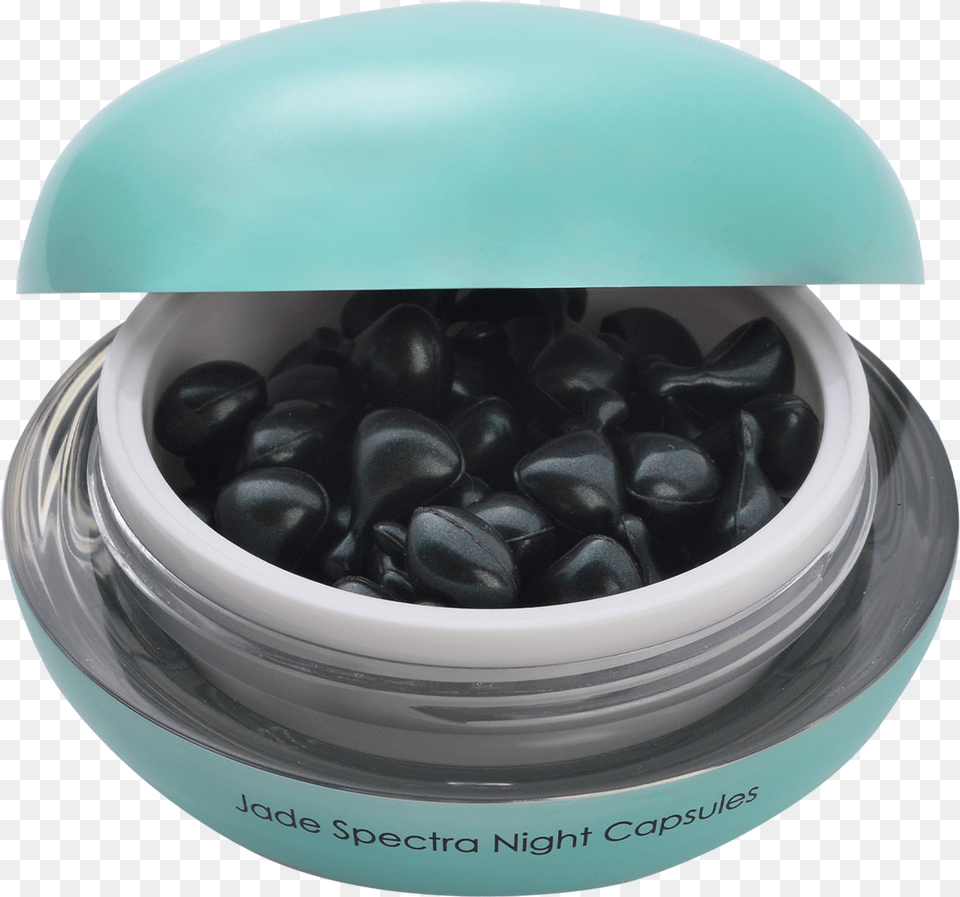 Jade Spectra Night Capsules Open Lid Bilberry, Pebble, Plate Free Png