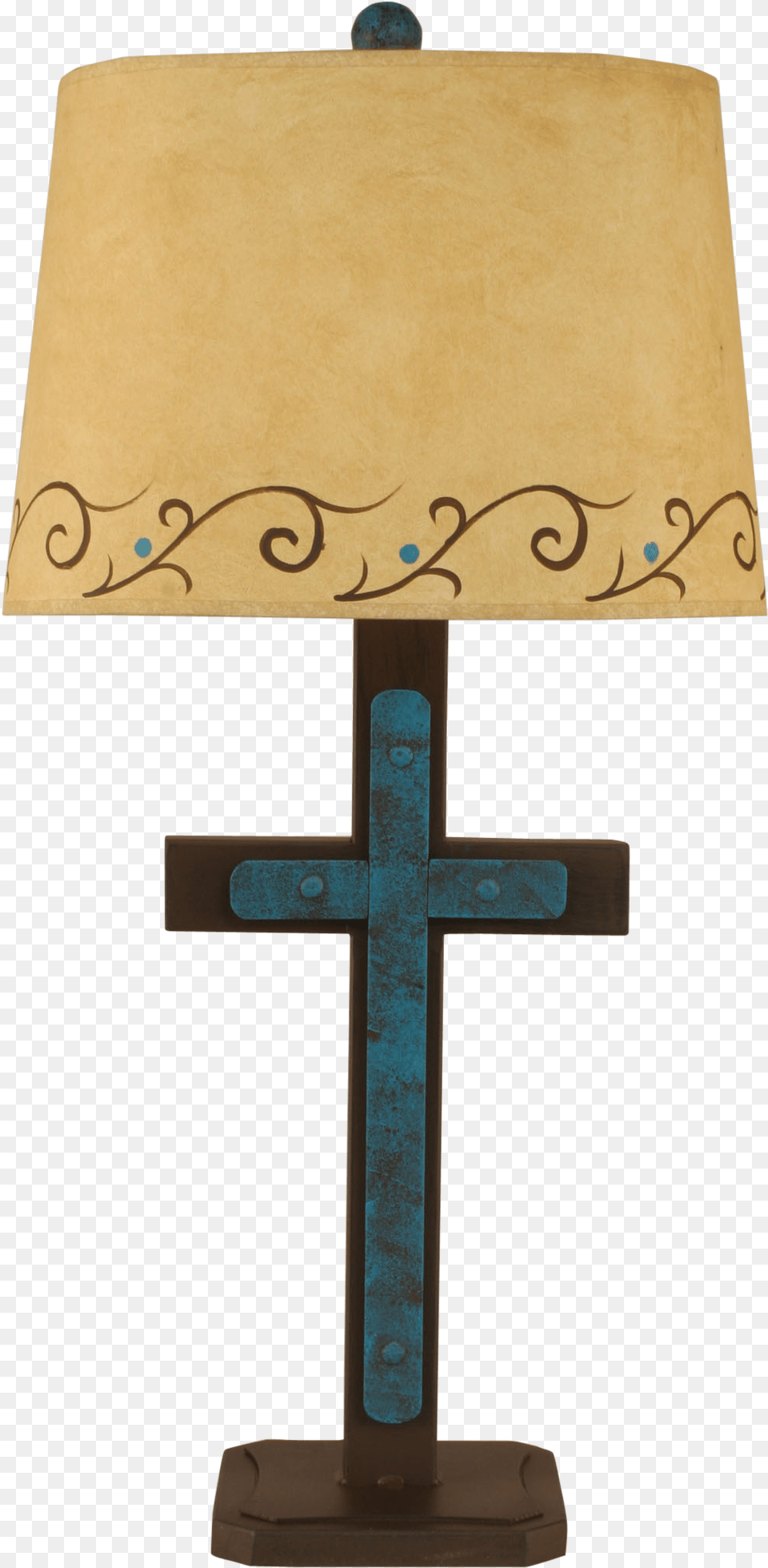 Jadebrown Cross Table Lamp W Scroll Accent Lampshade, Table Lamp, Symbol Free Png