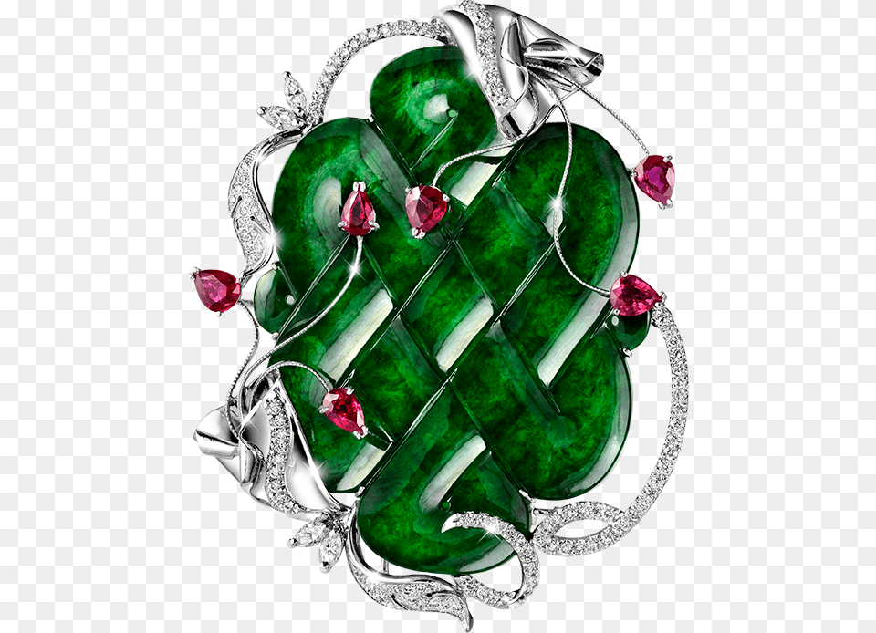 Jadeite Mystic Knot Brooch Brooch, Accessories, Gemstone, Jewelry, Emerald Free Png Download