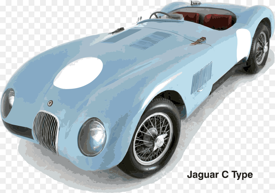 Jaguar C Type Year 1951 Clip Arts Jaguar C Type, Car, Vehicle, Transportation, Spoke Png Image