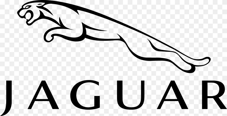 Jaguar Logo Black And White, Silhouette, Text Free Png Download