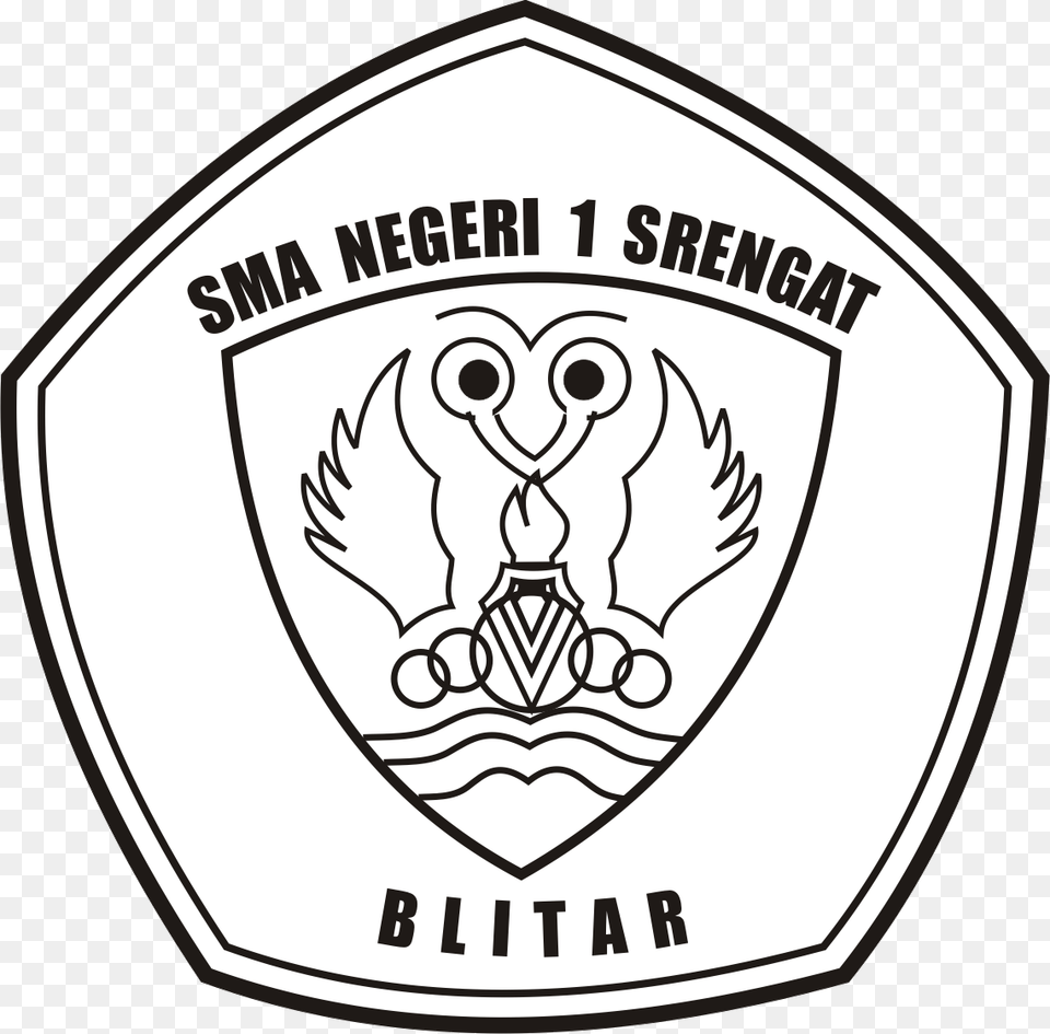 Jaguar School Logo Black And White Logo Sman 1 Srengat, Badge, Emblem, Symbol, Ammunition Free Png Download