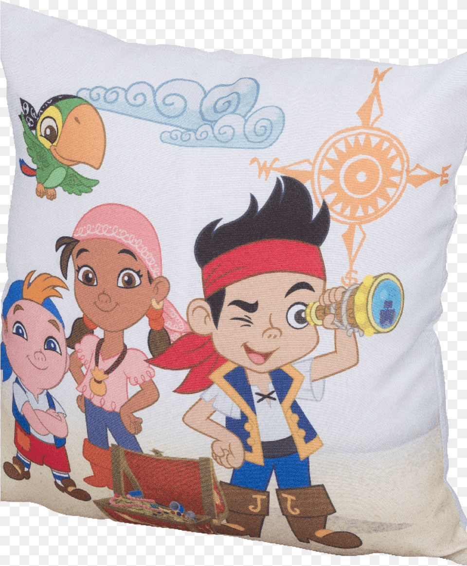 Jake And The Neverland Pirates Cushion, Pillow, Home Decor, Person, Baby Free Transparent Png