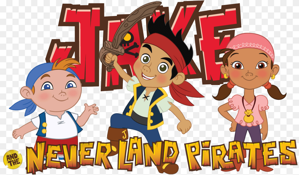 Jake And The Neverland Pirates Logo Cartoon Transparent Jake And The Neverland Pirates, Book, Comics, Publication, Baby Png Image