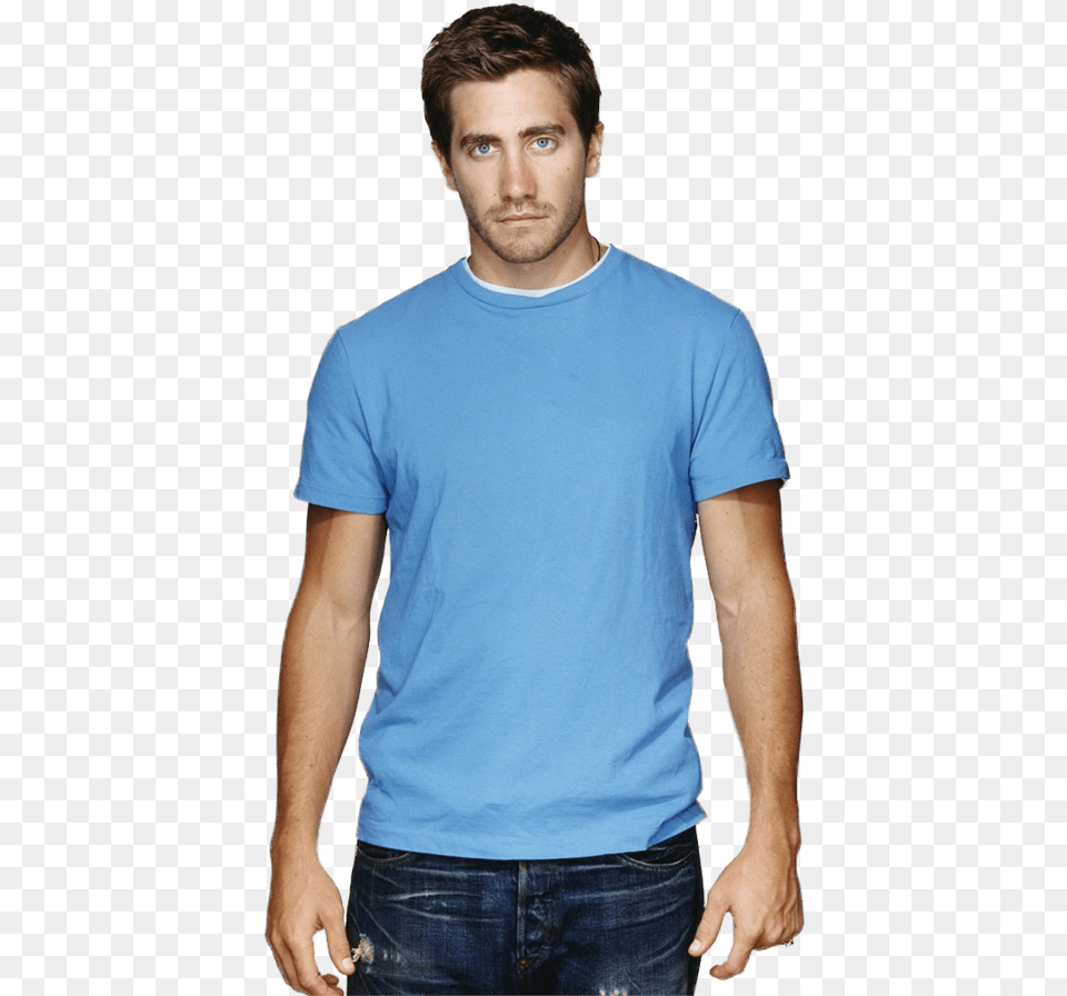 Jake Gyllenhaal Blue Tshirt, Clothing, T-shirt, Adult, Male Free Transparent Png
