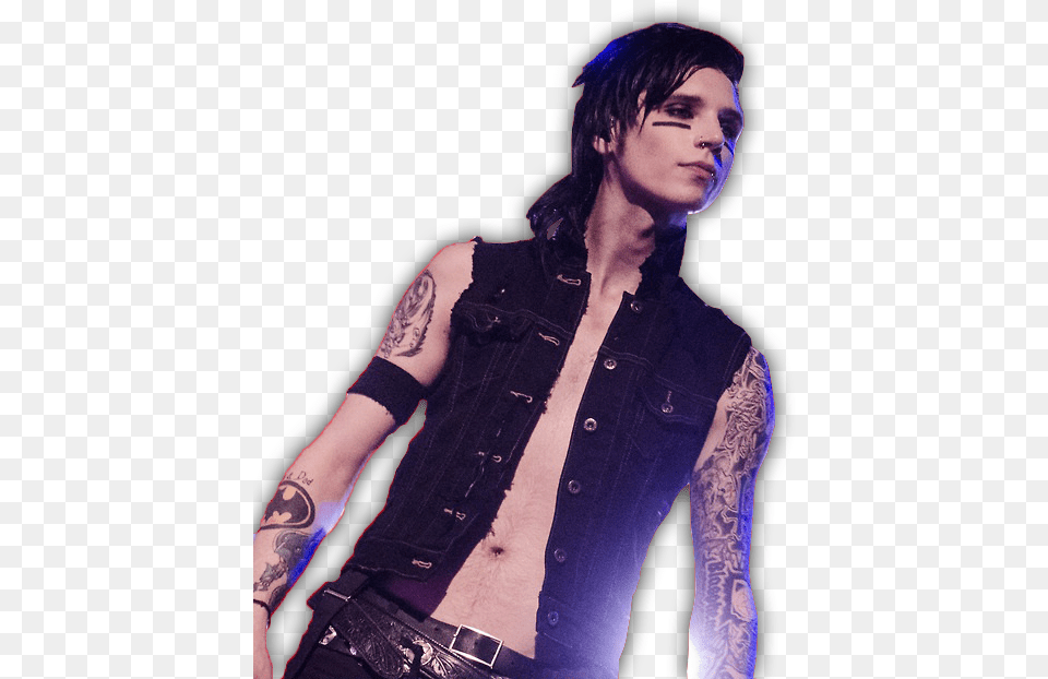 Jake Pitts Veils Black Viel Brides Black Veil Brides Andy Biersack Knives And Pens, Clothing, Person, Skin, Tattoo Free Png