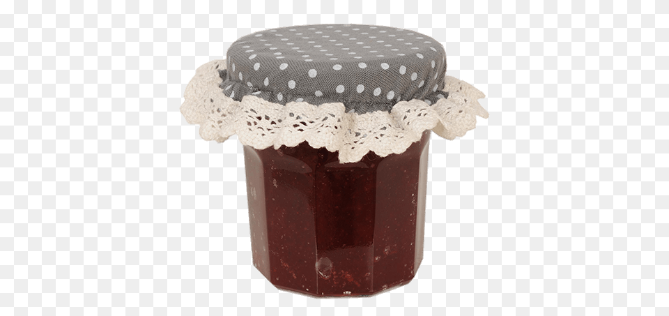 Jam Jar With Grey Polka Dot Cover, Food Png