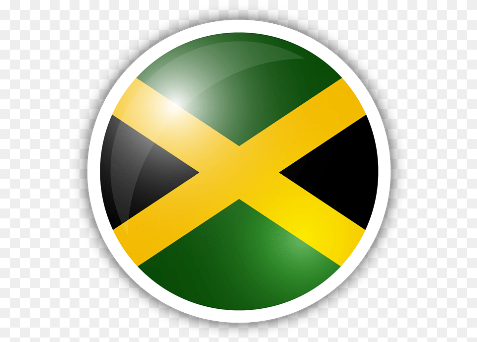 Jamaica Flag Circle Sticker Clipart Download Jamaica Flag In A Circle, Logo, Disk, Symbol Png