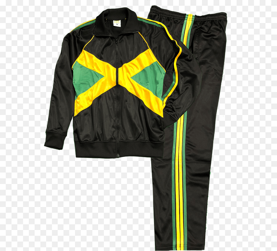 Jamaica Flag Track Suit Jamaican Track Suit, Clothing, Coat, Jacket, Adult Free Png Download