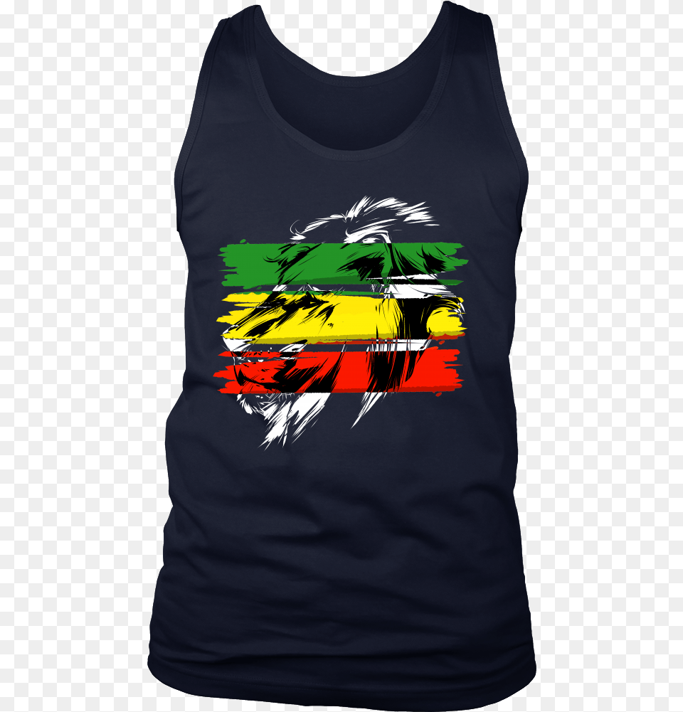 Jamaican Flag Lion Of Judah Rasta Reggae Roots Tank Space Reading Tshirt, Clothing, Tank Top, T-shirt, Adult Free Transparent Png